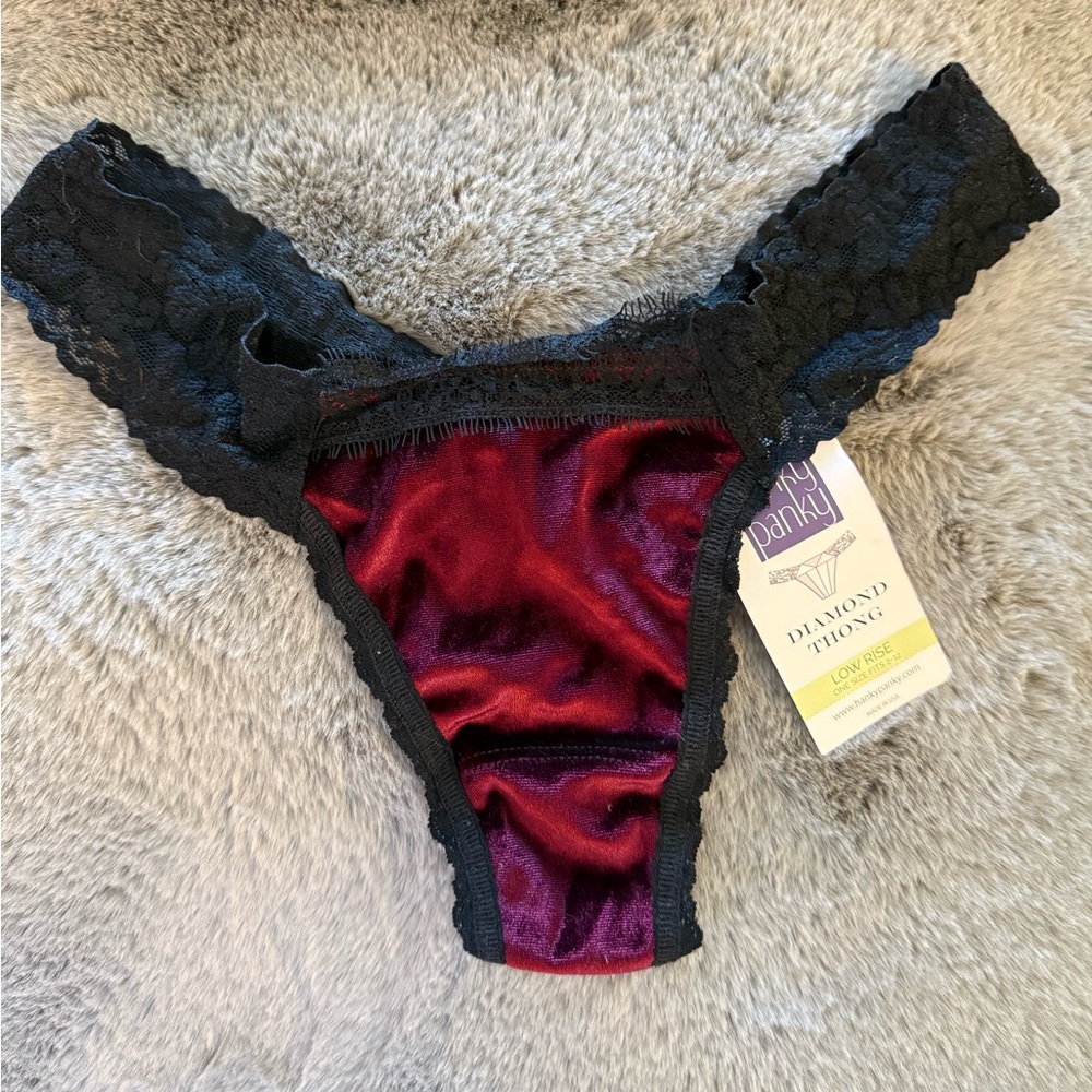 Hanky Panky Velvet “Diamond Thong”
